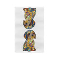 Colorful Dog - Themed Microfiber Waffle Kitchen Towel - Blue Cava