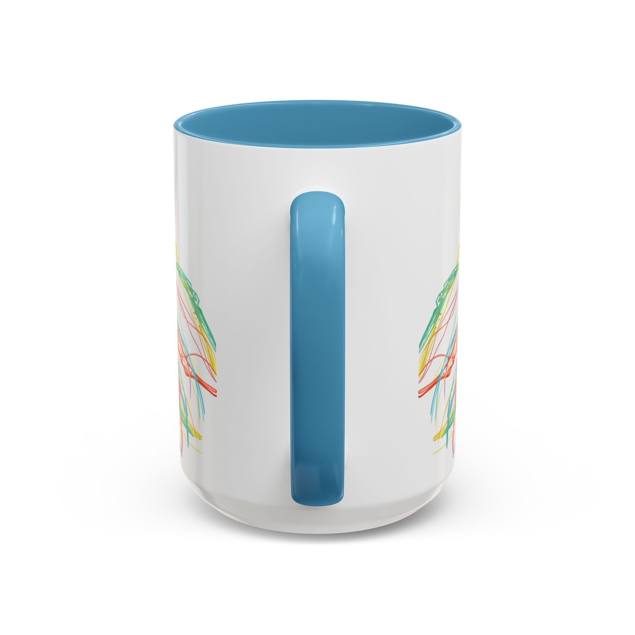 Colorful Jellyfish Accent Coffee Mug - Perfect for Ocean Lovers - Blue Cava