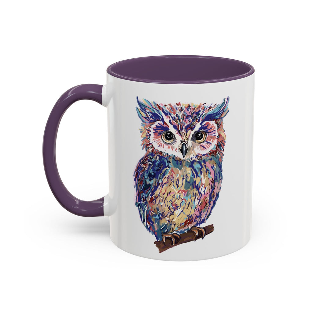 Colorful Owl Two Tone Ceramic Coffee Mugs - Blue Cava