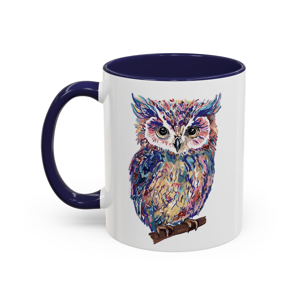 Colorful Owl Two Tone Ceramic Coffee Mugs - Blue Cava