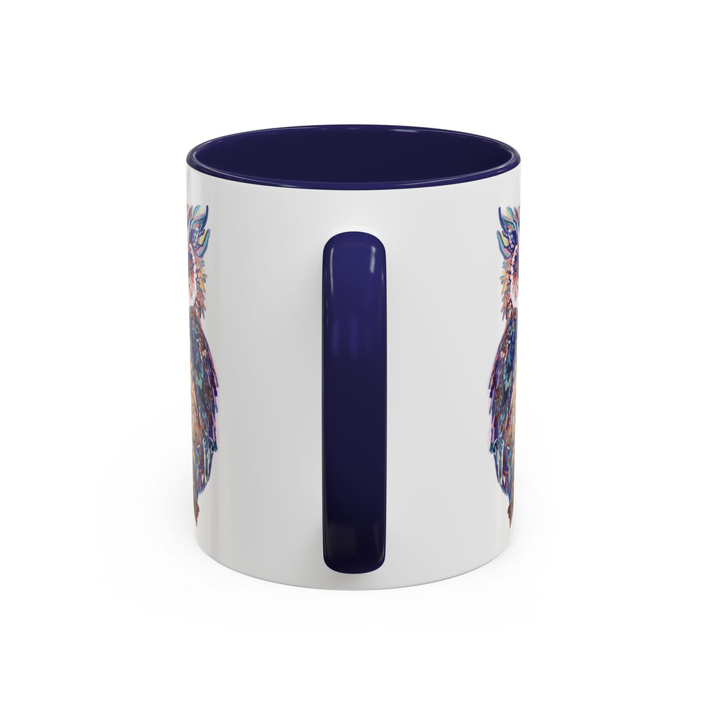 Colorful Owl Two Tone Ceramic Coffee Mugs - Blue Cava