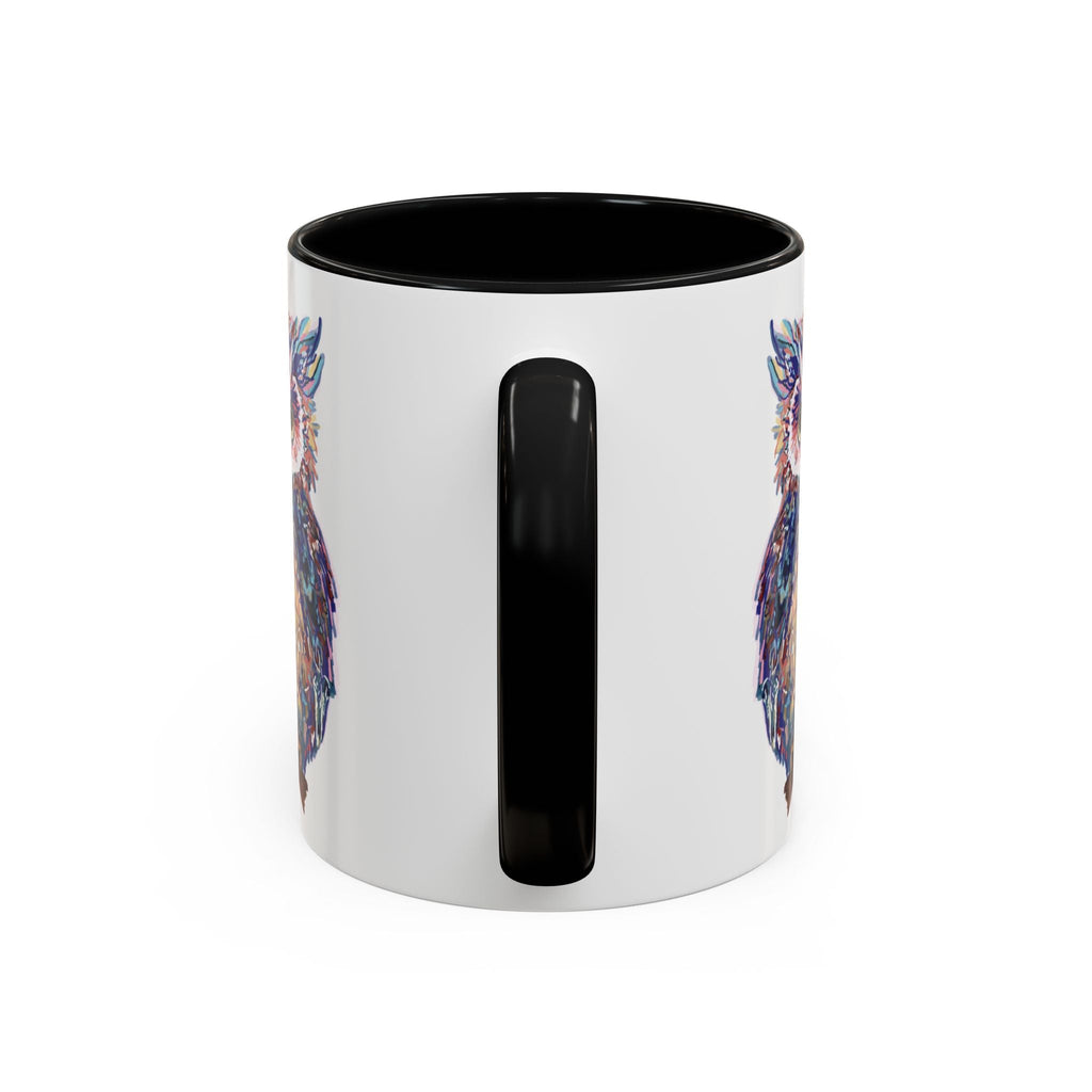 Colorful Owl Two Tone Ceramic Coffee Mugs - Blue Cava
