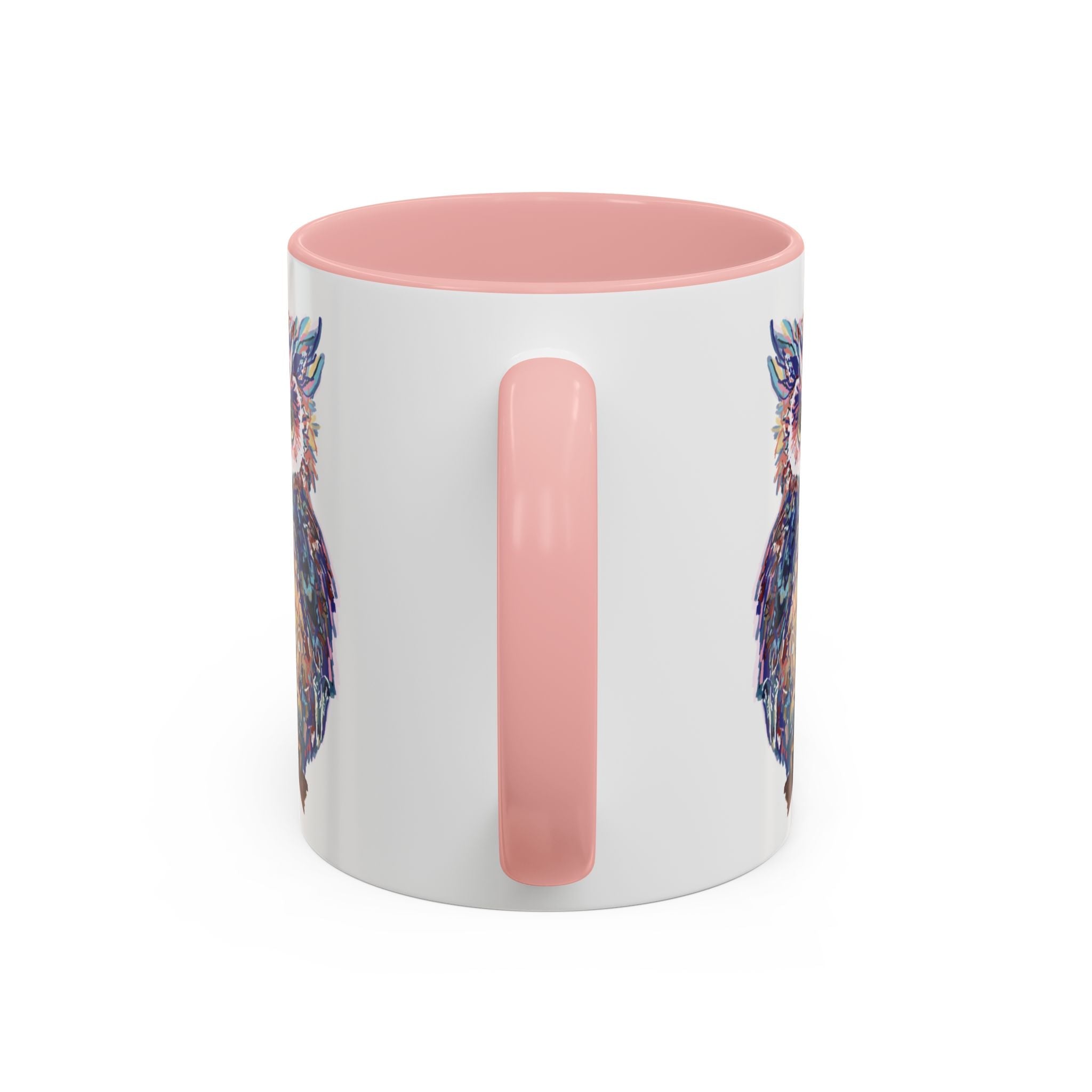 Colorful Owl Two Tone Ceramic Coffee Mugs - Blue Cava