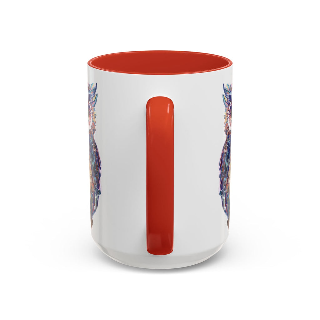 Colorful Owl Two Tone Ceramic Coffee Mugs - Blue Cava