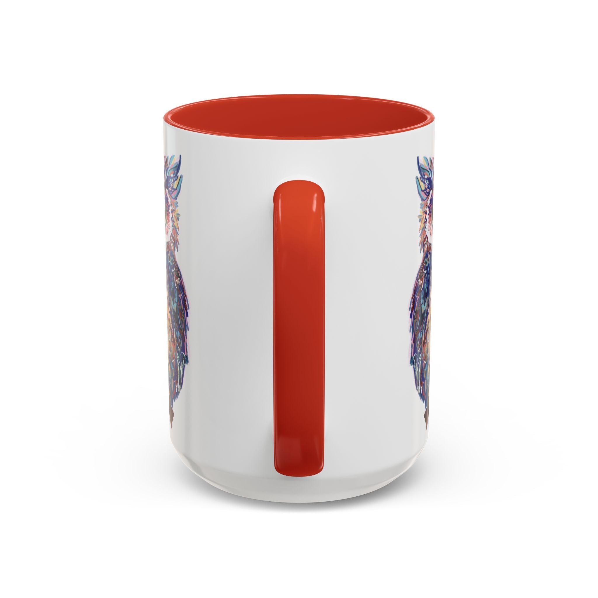 Colorful Owl Two Tone Ceramic Coffee Mugs - Blue Cava