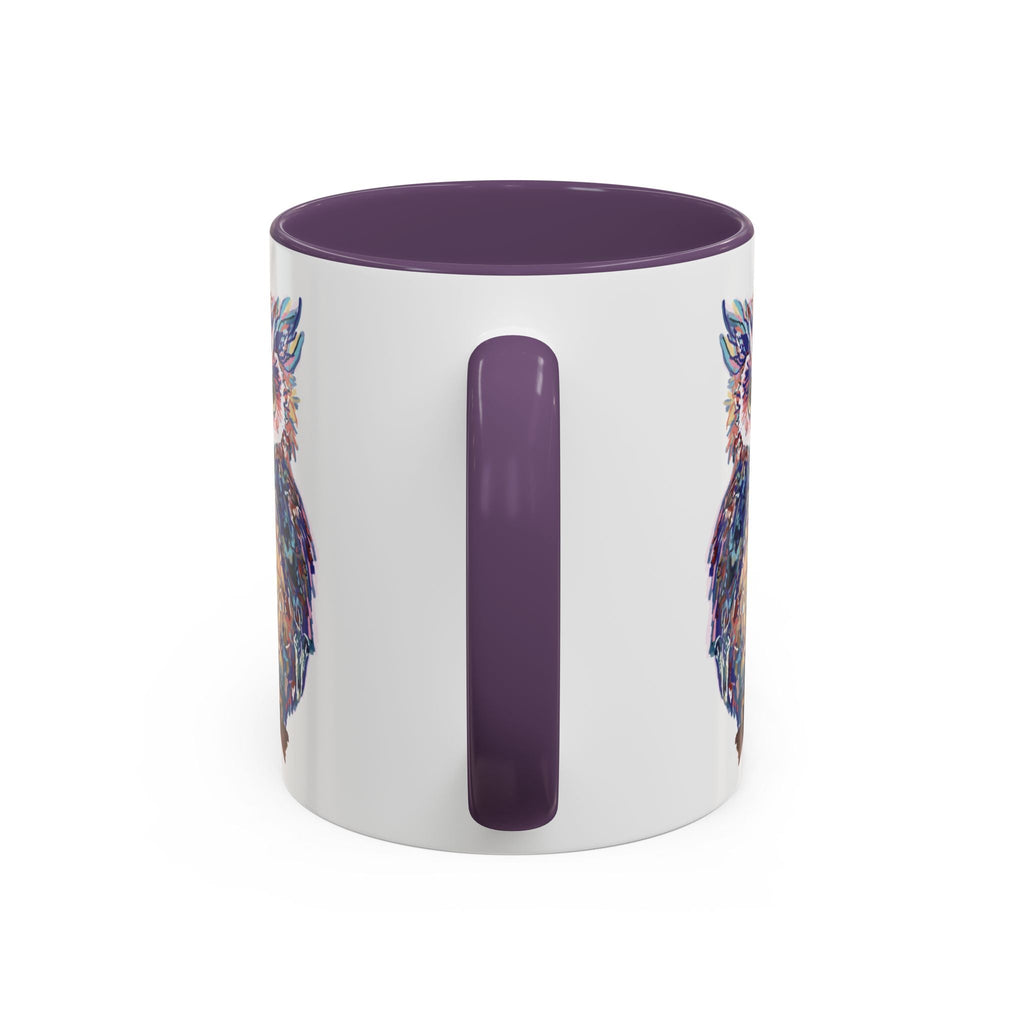 Colorful Owl Two Tone Ceramic Coffee Mugs - Blue Cava