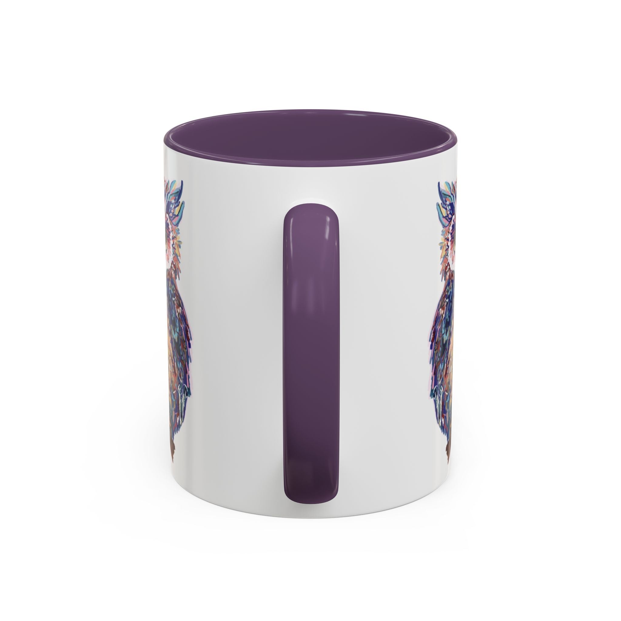 Colorful Owl Two Tone Ceramic Coffee Mugs - Blue Cava