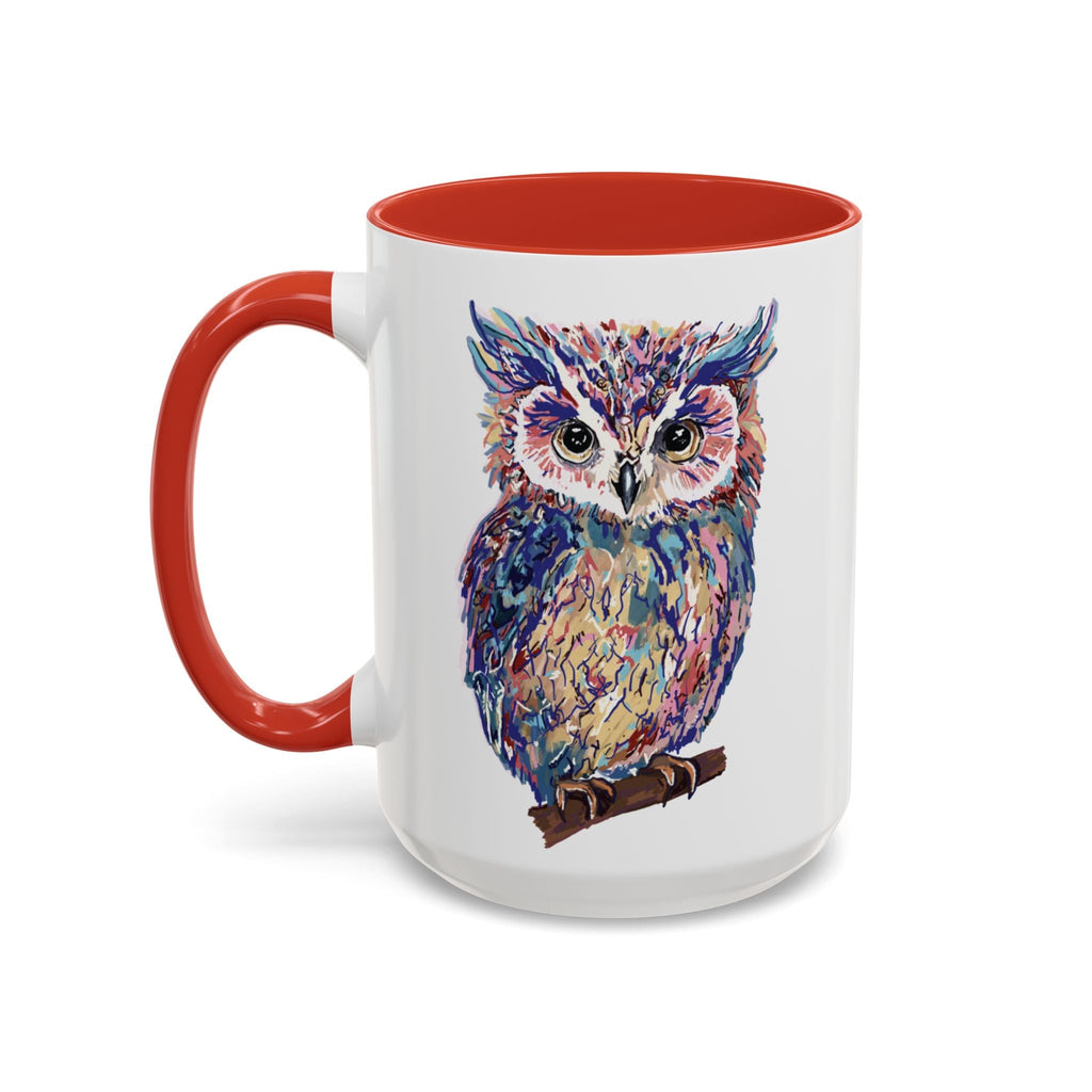Colorful Owl Two Tone Ceramic Coffee Mugs - Blue Cava