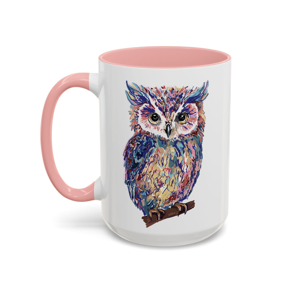 Colorful Owl Two Tone Ceramic Coffee Mugs - Blue Cava