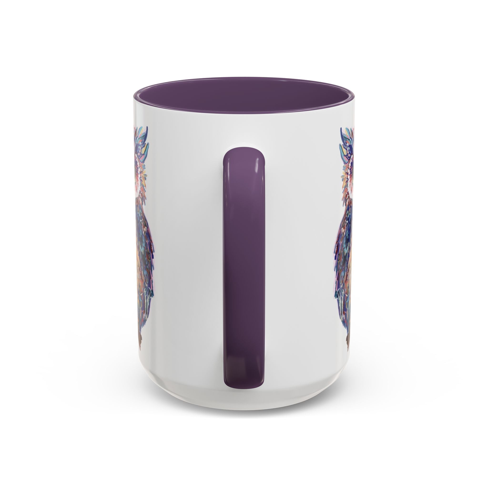 Colorful Owl Two Tone Ceramic Coffee Mugs - Blue Cava
