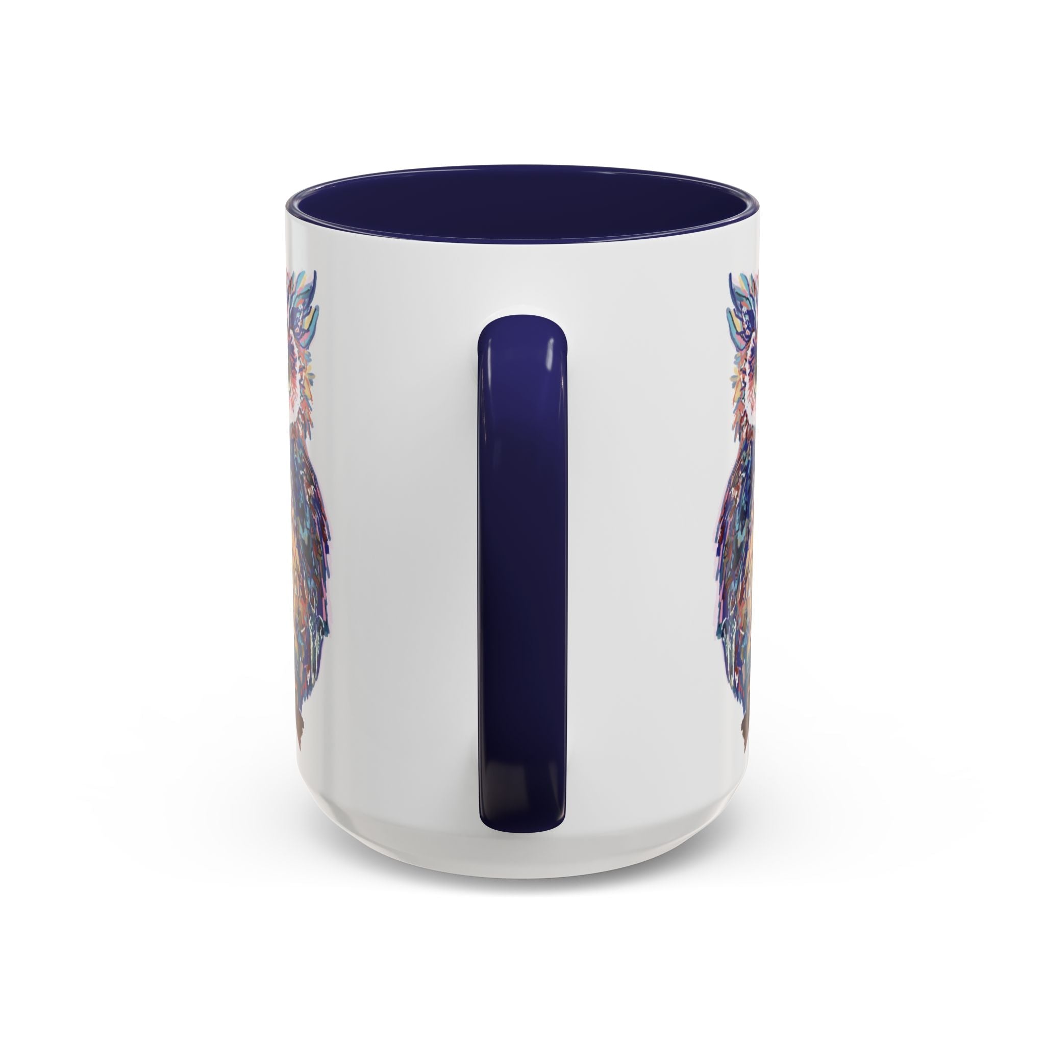 Colorful Owl Two Tone Ceramic Coffee Mugs - Blue Cava