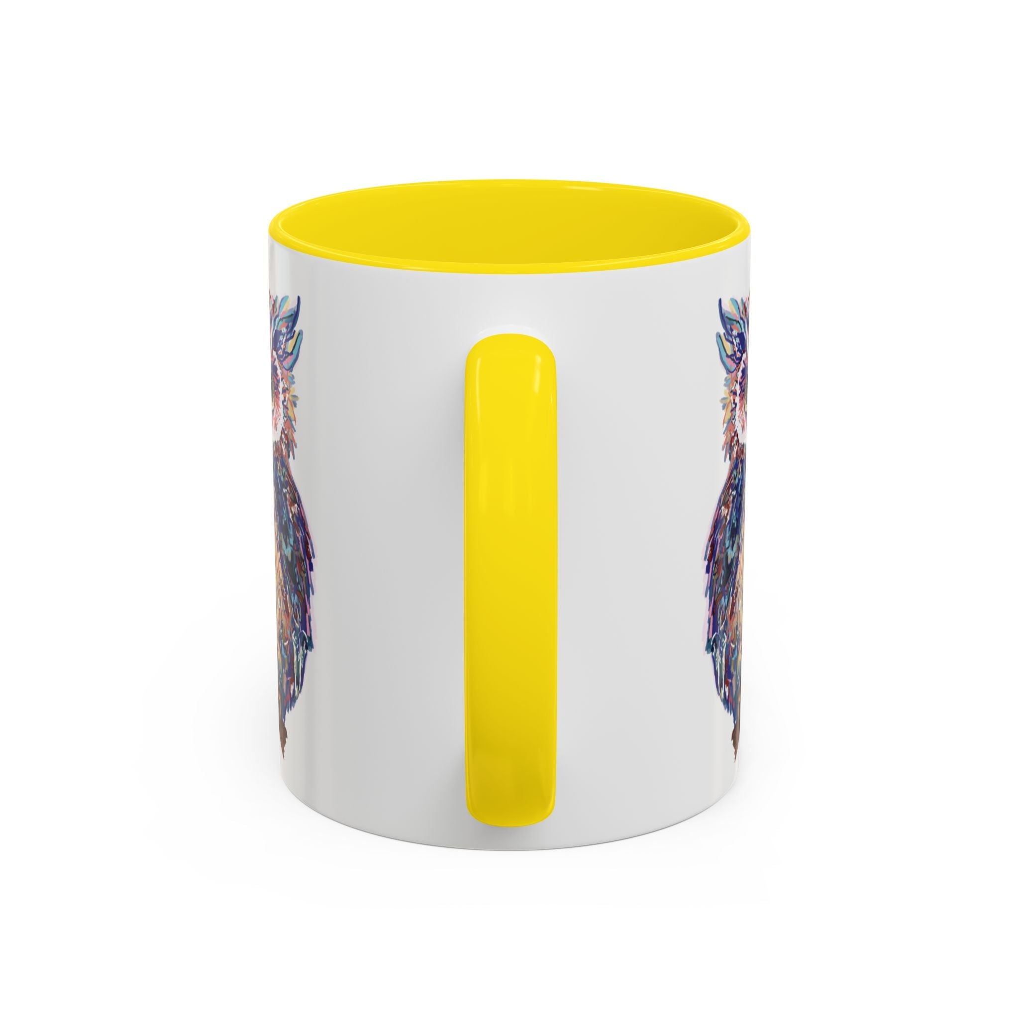 Colorful Owl Two Tone Ceramic Coffee Mugs - Blue Cava