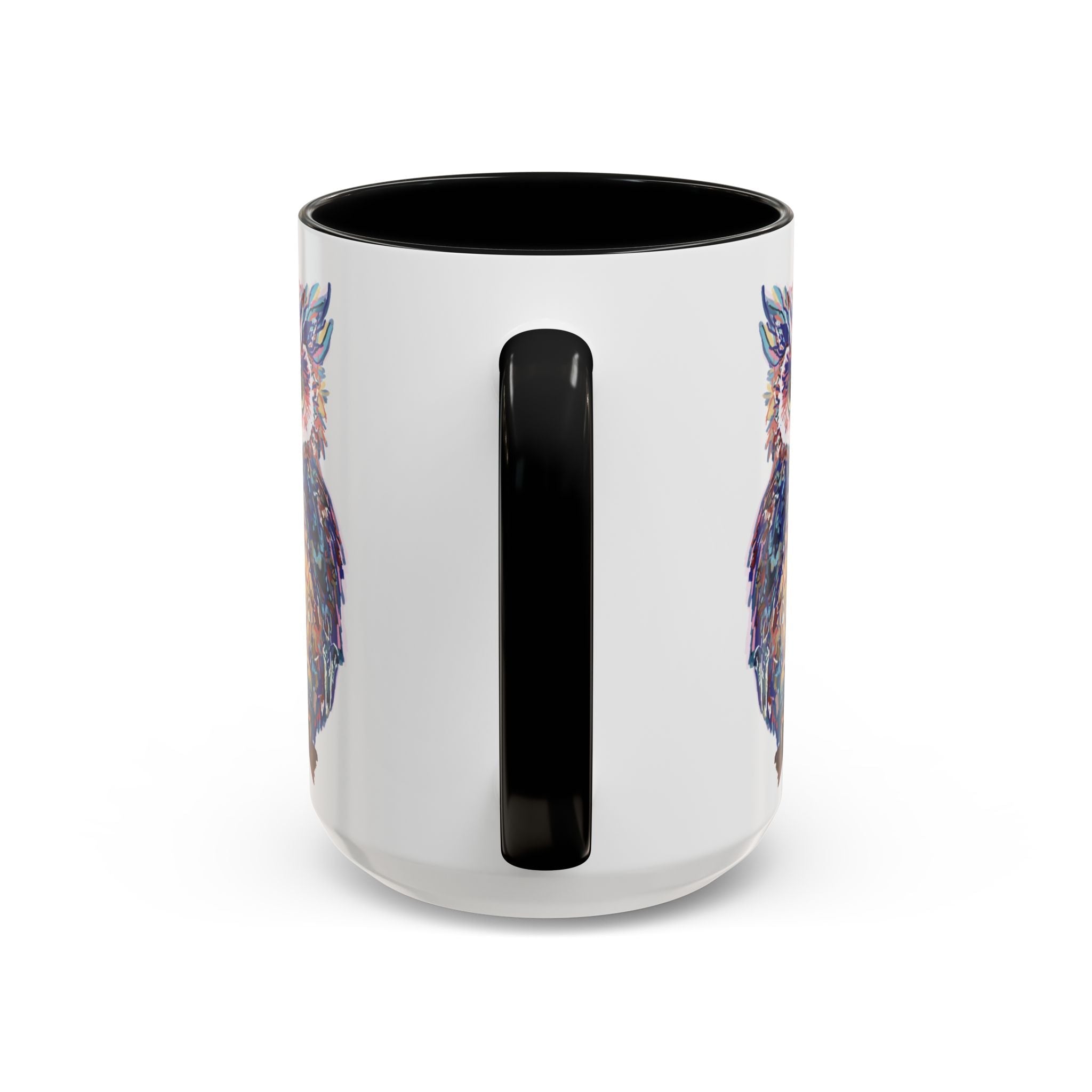 Colorful Owl Two Tone Ceramic Coffee Mugs - Blue Cava