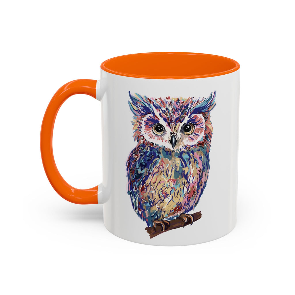 Colorful Owl Two Tone Ceramic Coffee Mugs - Blue Cava