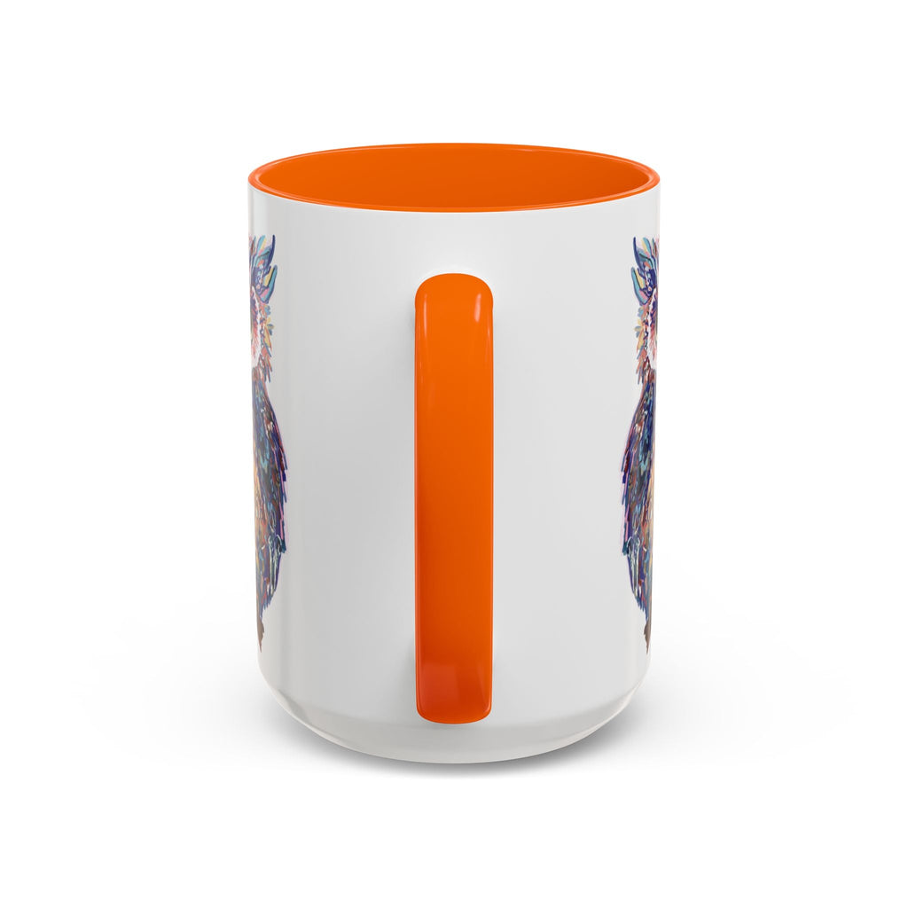 Colorful Owl Two Tone Ceramic Coffee Mugs - Blue Cava