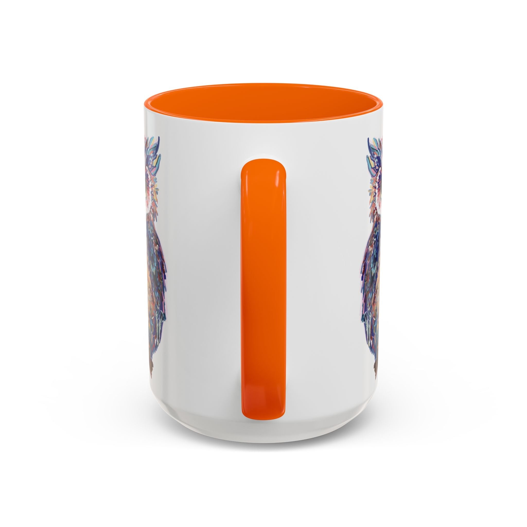 Colorful Owl Two Tone Ceramic Coffee Mugs - Blue Cava