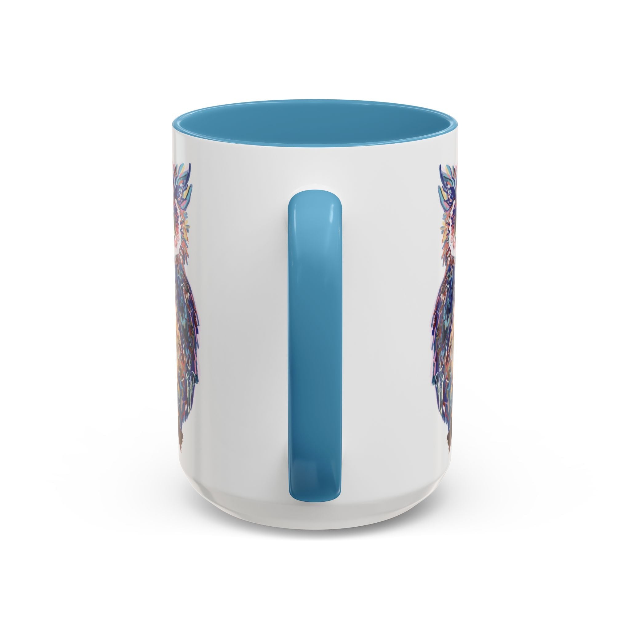 Colorful Owl Two Tone Ceramic Coffee Mugs - Blue Cava