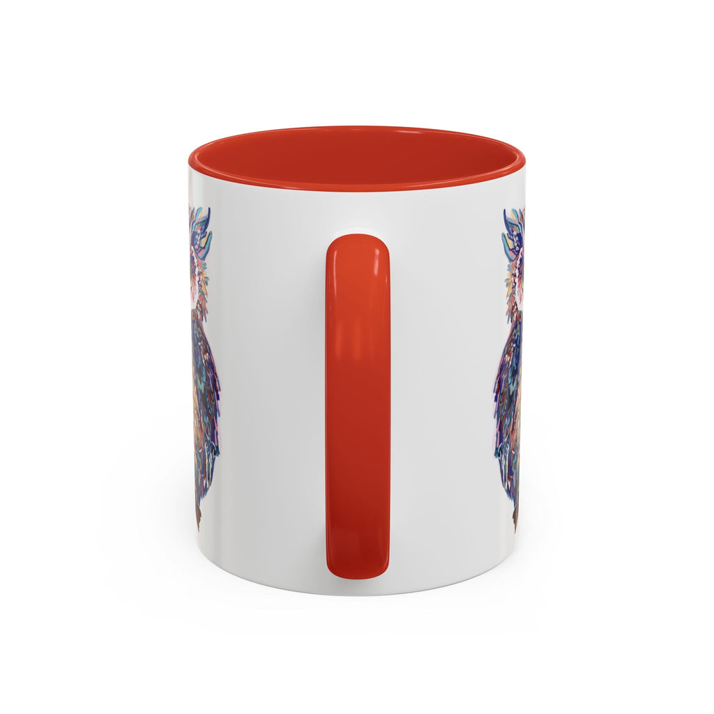 Colorful Owl Two Tone Ceramic Coffee Mugs - Blue Cava