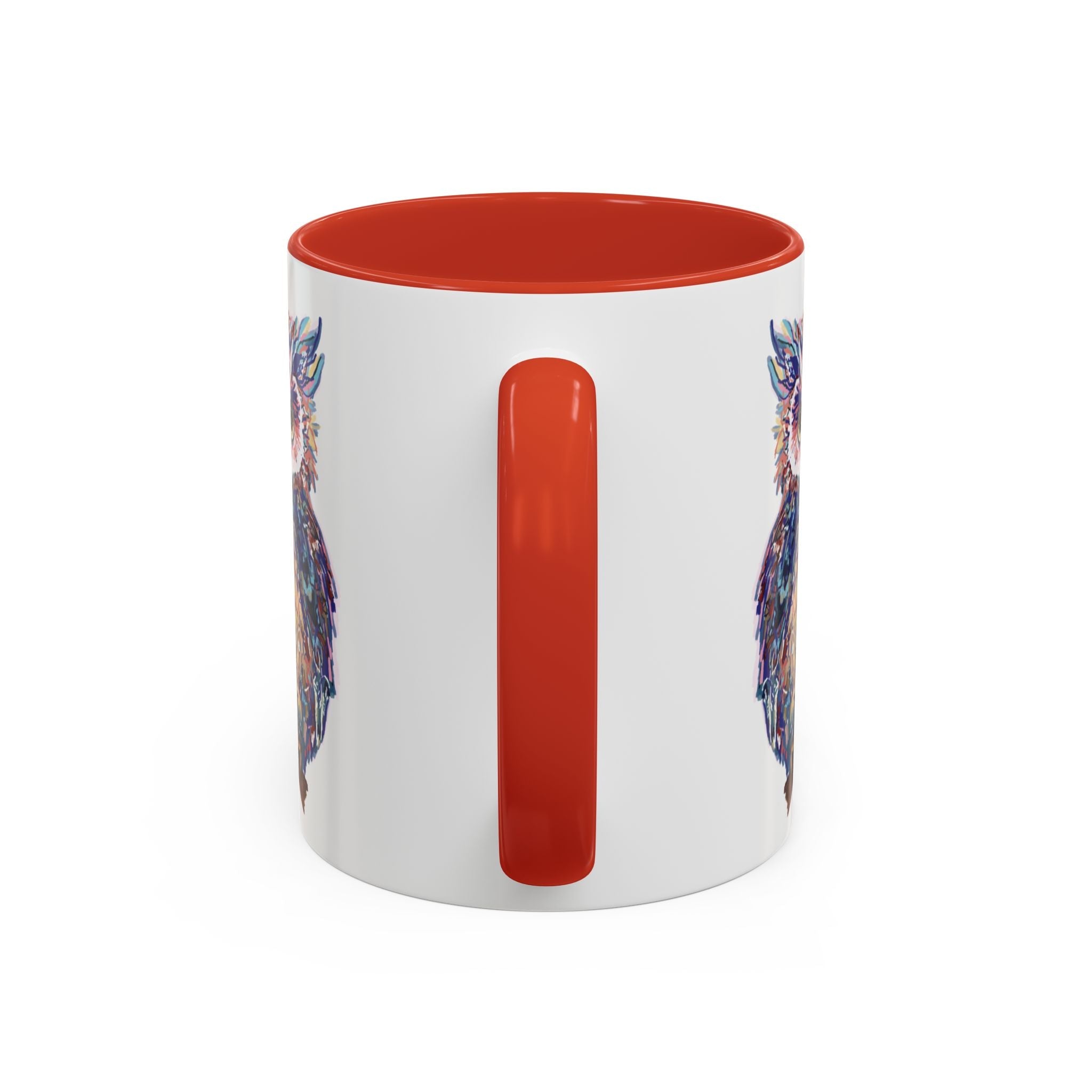 Colorful Owl Two Tone Ceramic Coffee Mugs - Blue Cava