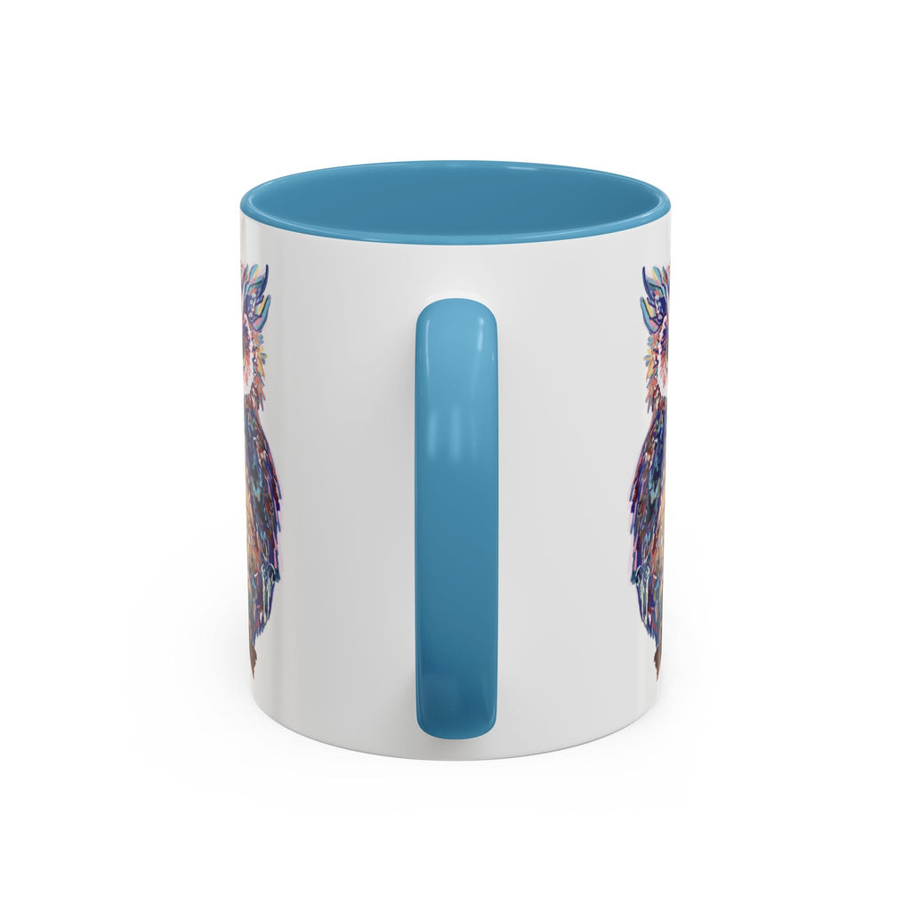 Colorful Owl Two Tone Ceramic Coffee Mugs - Blue Cava