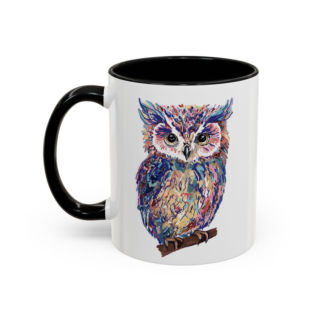 Colorful Owl Two Tone Ceramic Coffee Mugs - Blue Cava