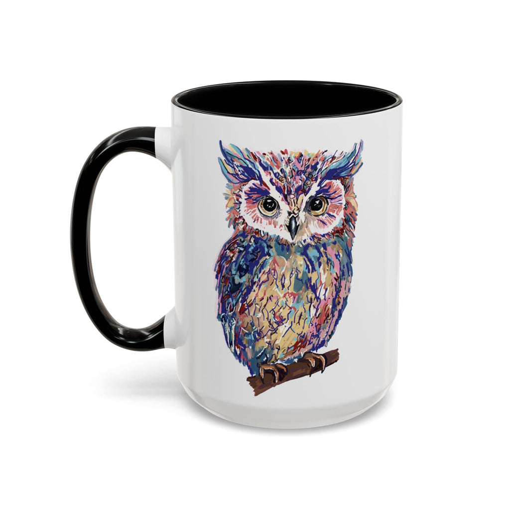 Colorful Owl Two Tone Ceramic Coffee Mugs - Blue Cava