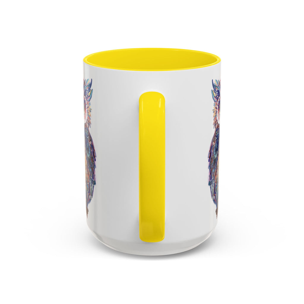 Colorful Owl Two Tone Ceramic Coffee Mugs - Blue Cava