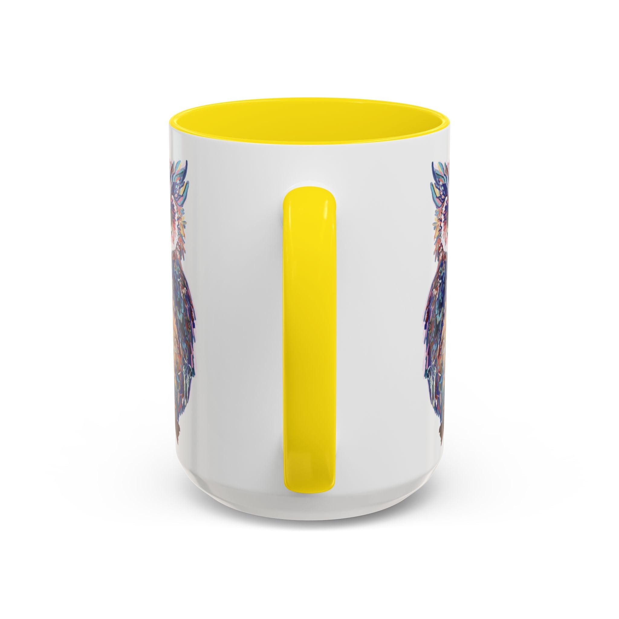 Colorful Owl Two Tone Ceramic Coffee Mugs - Blue Cava