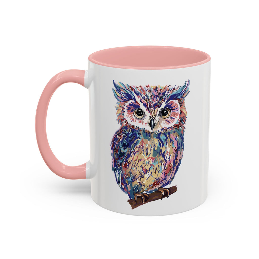 Colorful Owl Two Tone Ceramic Coffee Mugs - Blue Cava