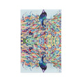 Colorful Peacock Microfiber Waffle Kitchen Towel - Blue Cava