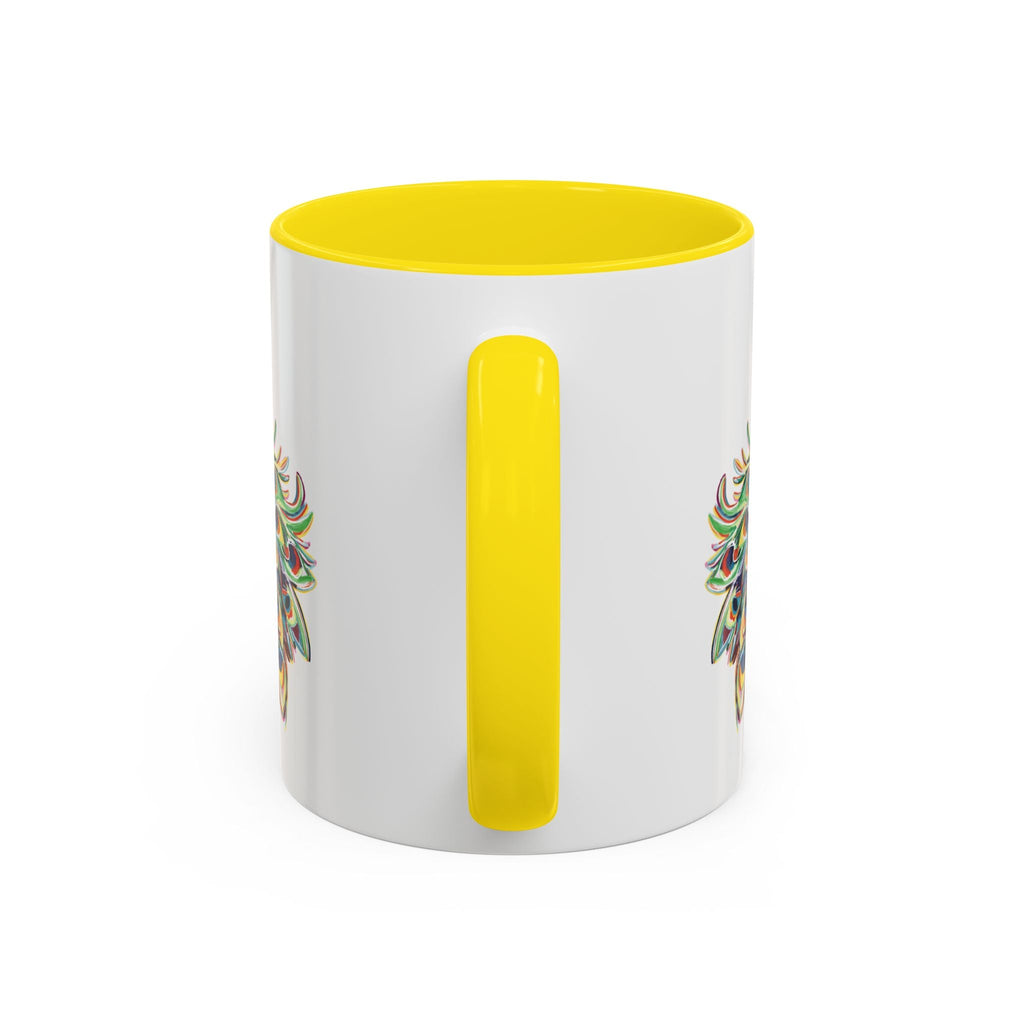 Colorful Peacock Two Tone Ceramic Coffee Mug - Blue Cava