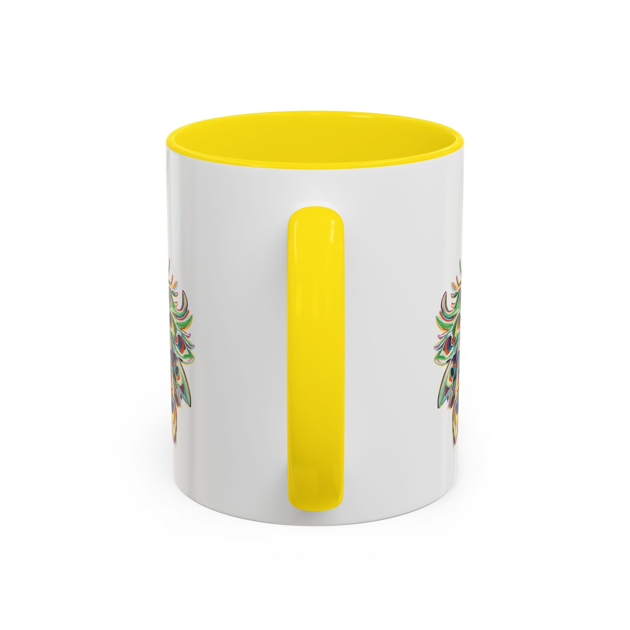Colorful Peacock Two Tone Ceramic Coffee Mug - Blue Cava