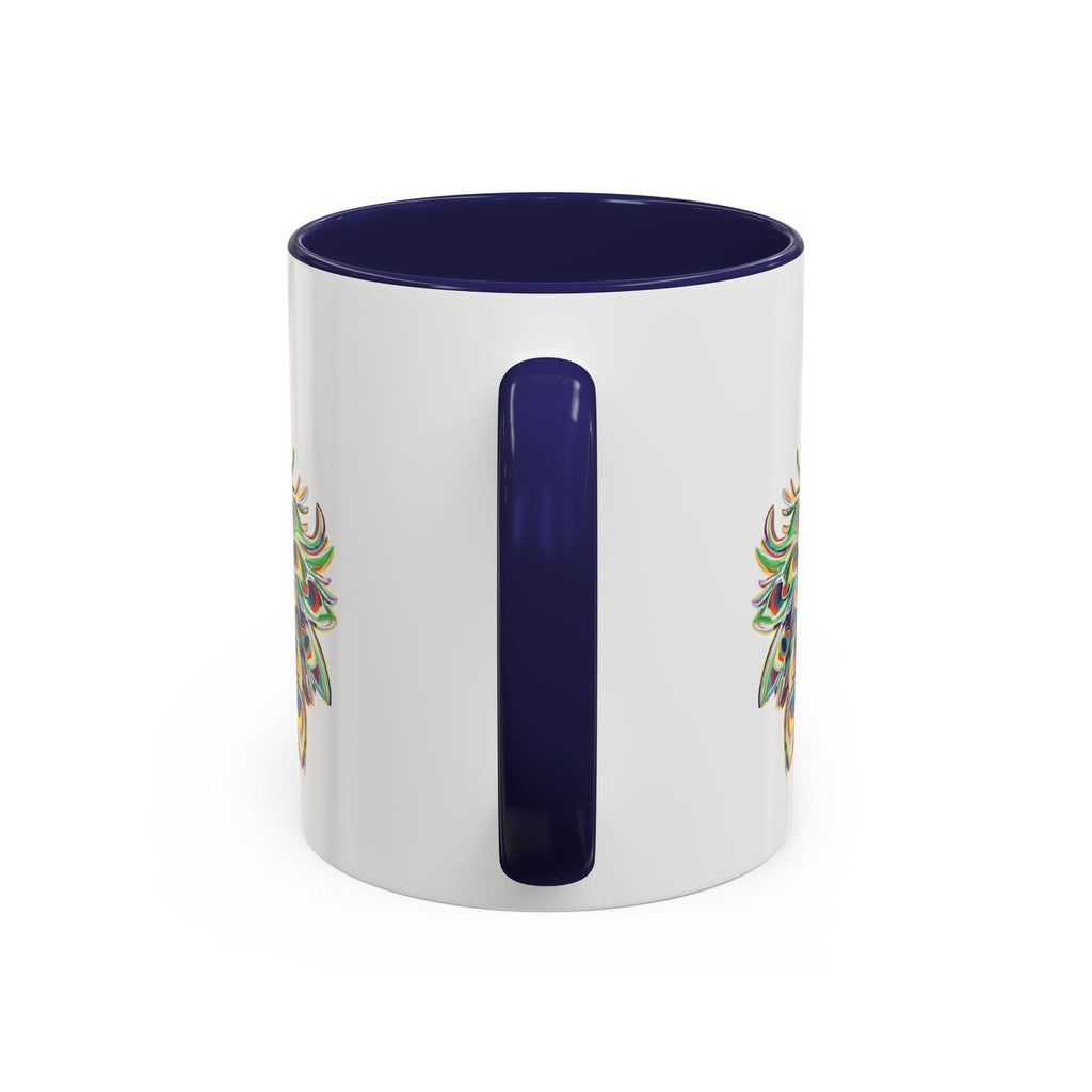 Colorful Peacock Two Tone Ceramic Coffee Mug - Blue Cava