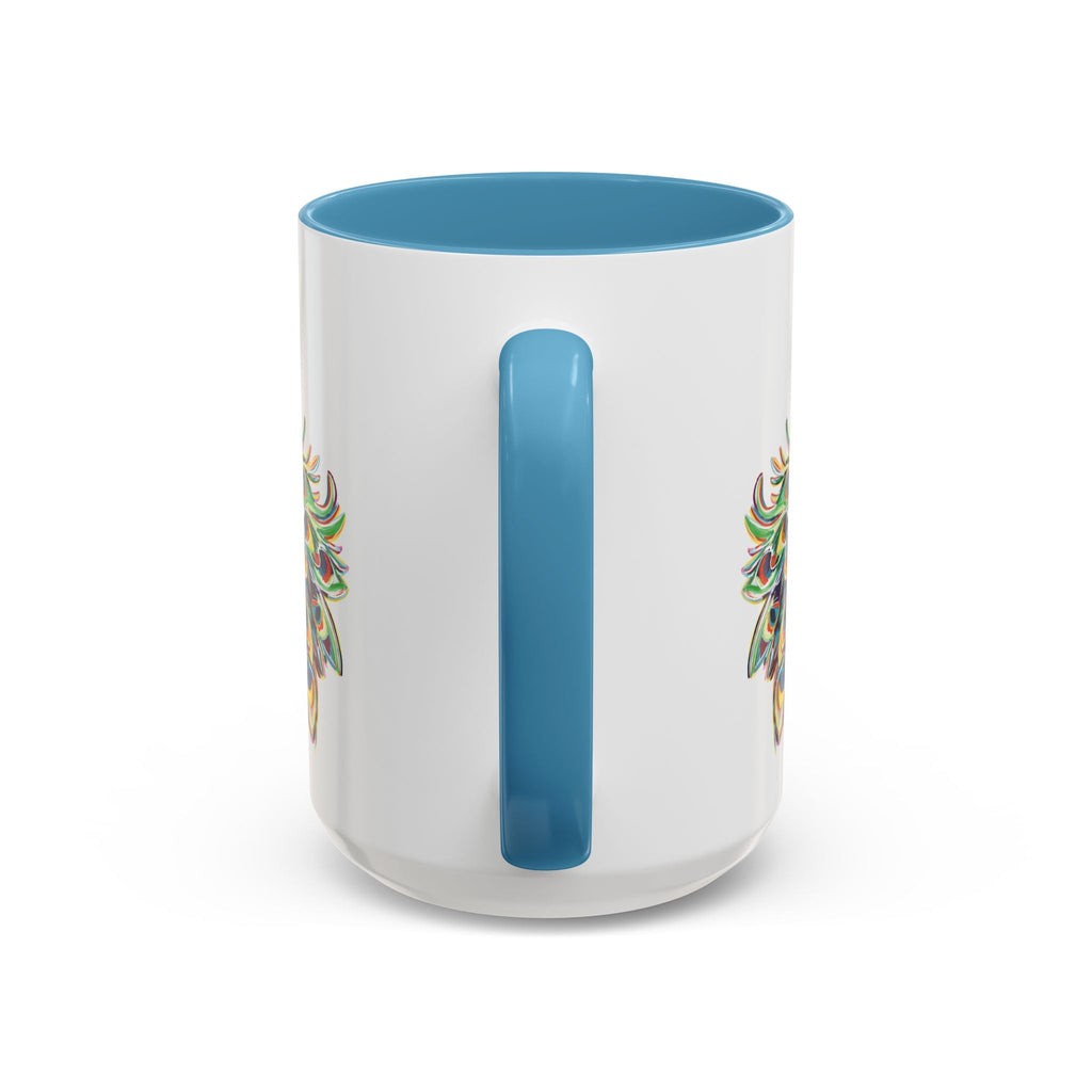 Colorful Peacock Two Tone Ceramic Coffee Mug - Blue Cava