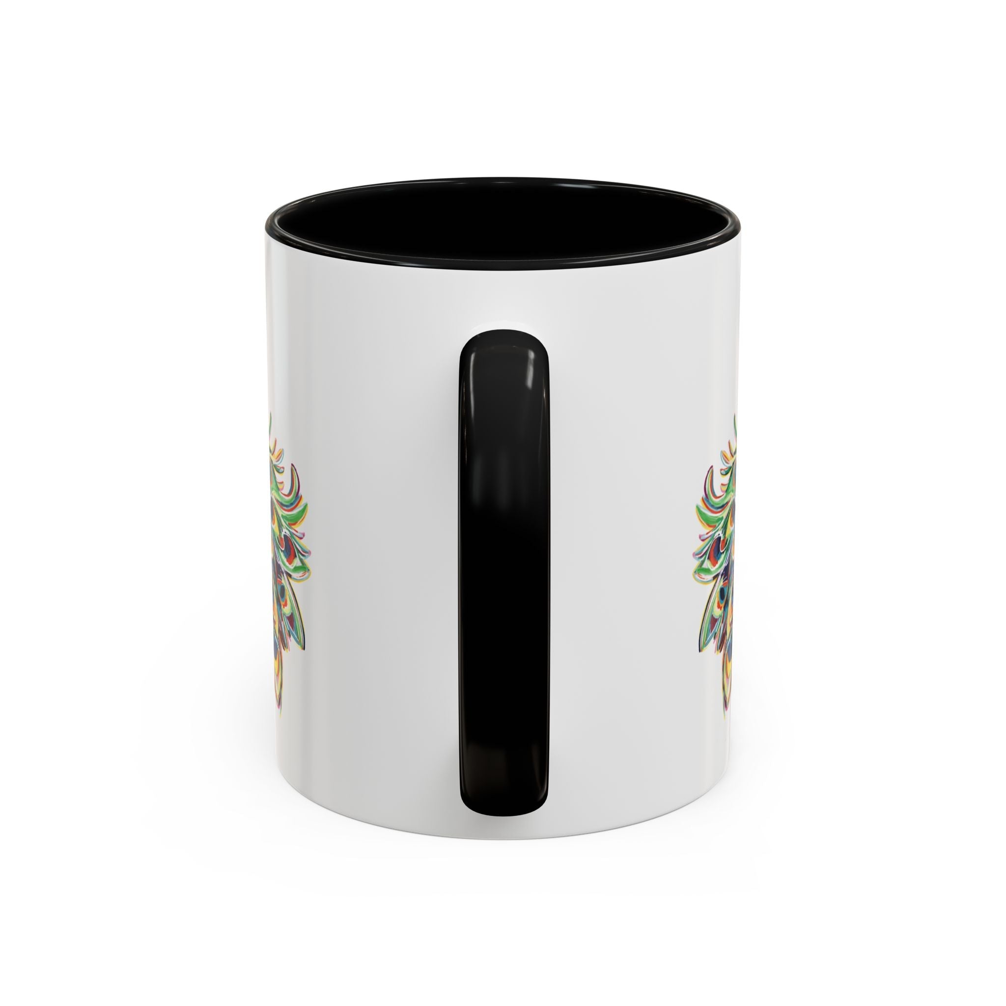 Colorful Peacock Two Tone Ceramic Coffee Mug - Blue Cava