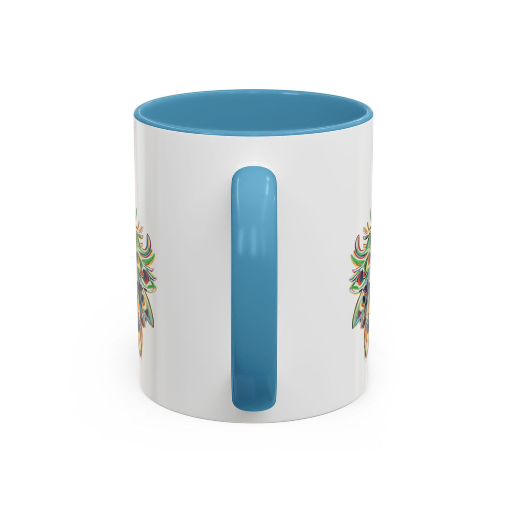 Colorful Peacock Two Tone Ceramic Coffee Mug - Blue Cava