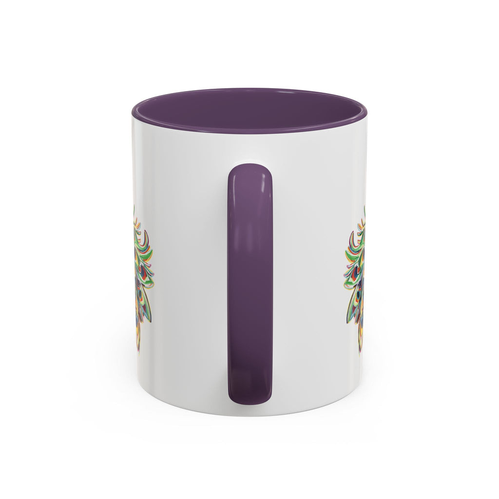 Colorful Peacock Two Tone Ceramic Coffee Mug - Blue Cava