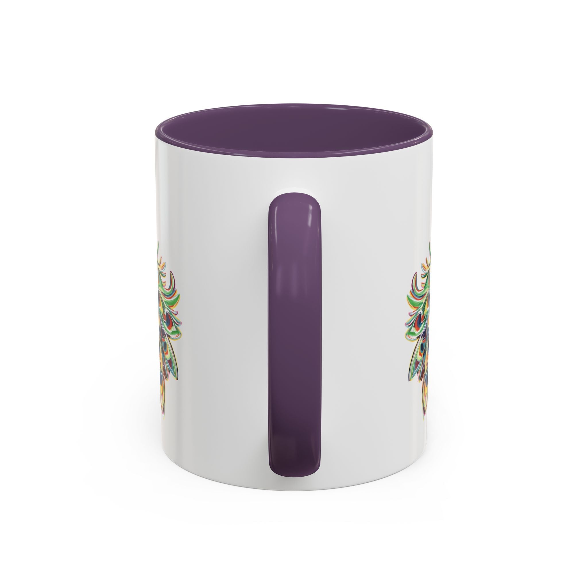 Colorful Peacock Two Tone Ceramic Coffee Mug - Blue Cava