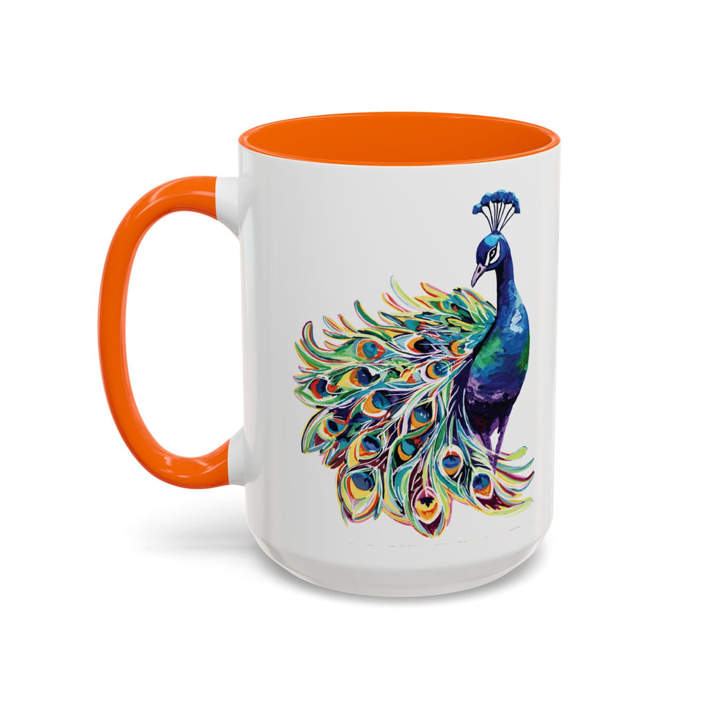 Colorful Peacock Two Tone Ceramic Coffee Mug - Blue Cava