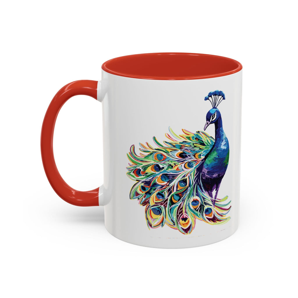 Colorful Peacock Two Tone Ceramic Coffee Mug - Blue Cava
