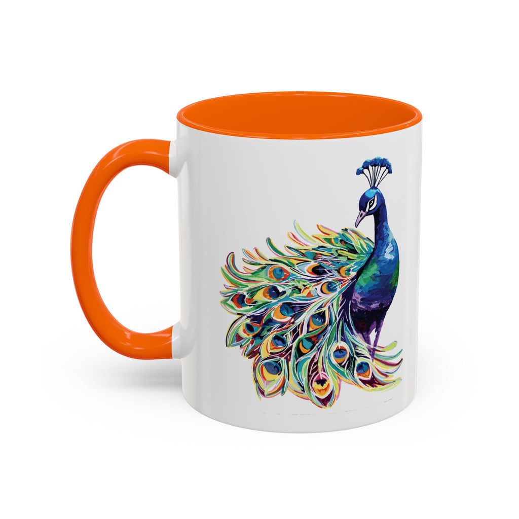 Colorful Peacock Two Tone Ceramic Coffee Mug - Blue Cava