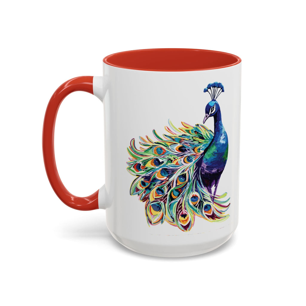 Colorful Peacock Two Tone Ceramic Coffee Mug - Blue Cava