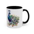 Colorful Peacock Two Tone Ceramic Coffee Mug - Blue Cava