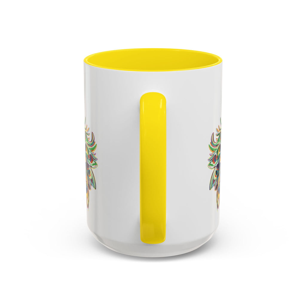 Colorful Peacock Two Tone Ceramic Coffee Mug - Blue Cava