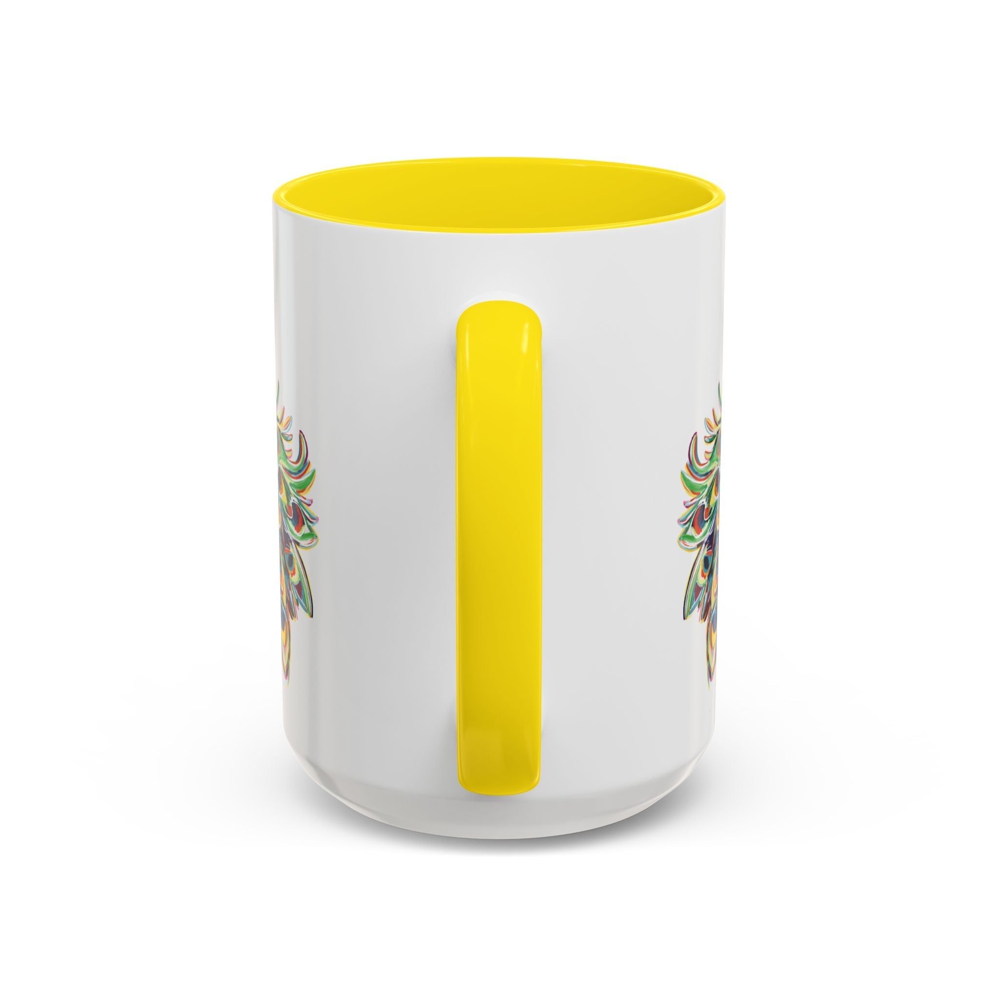 Colorful Peacock Two Tone Ceramic Coffee Mug - Blue Cava