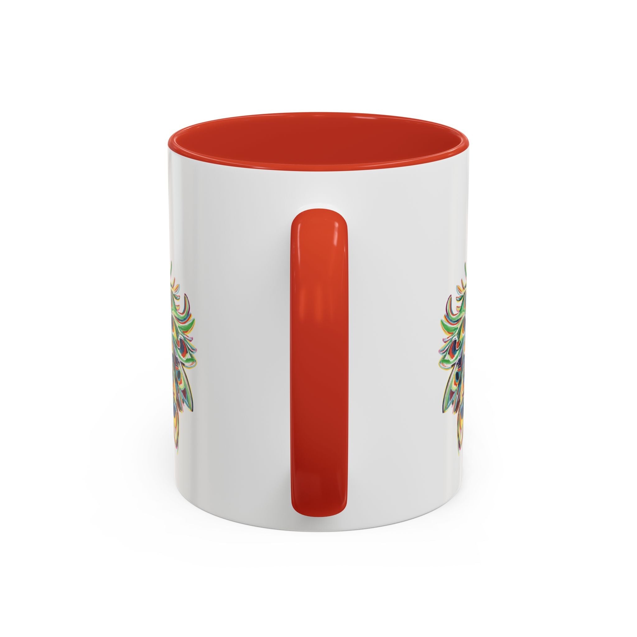 Colorful Peacock Two Tone Ceramic Coffee Mug - Blue Cava