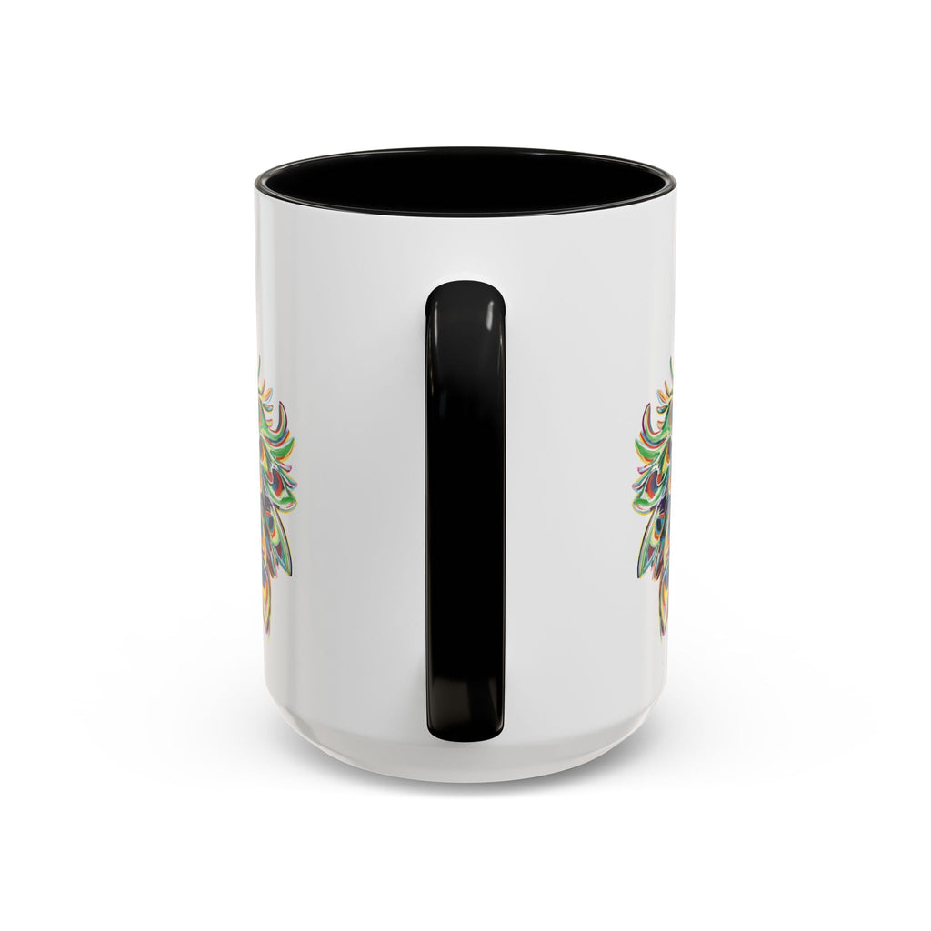 Colorful Peacock Two Tone Ceramic Coffee Mug - Blue Cava