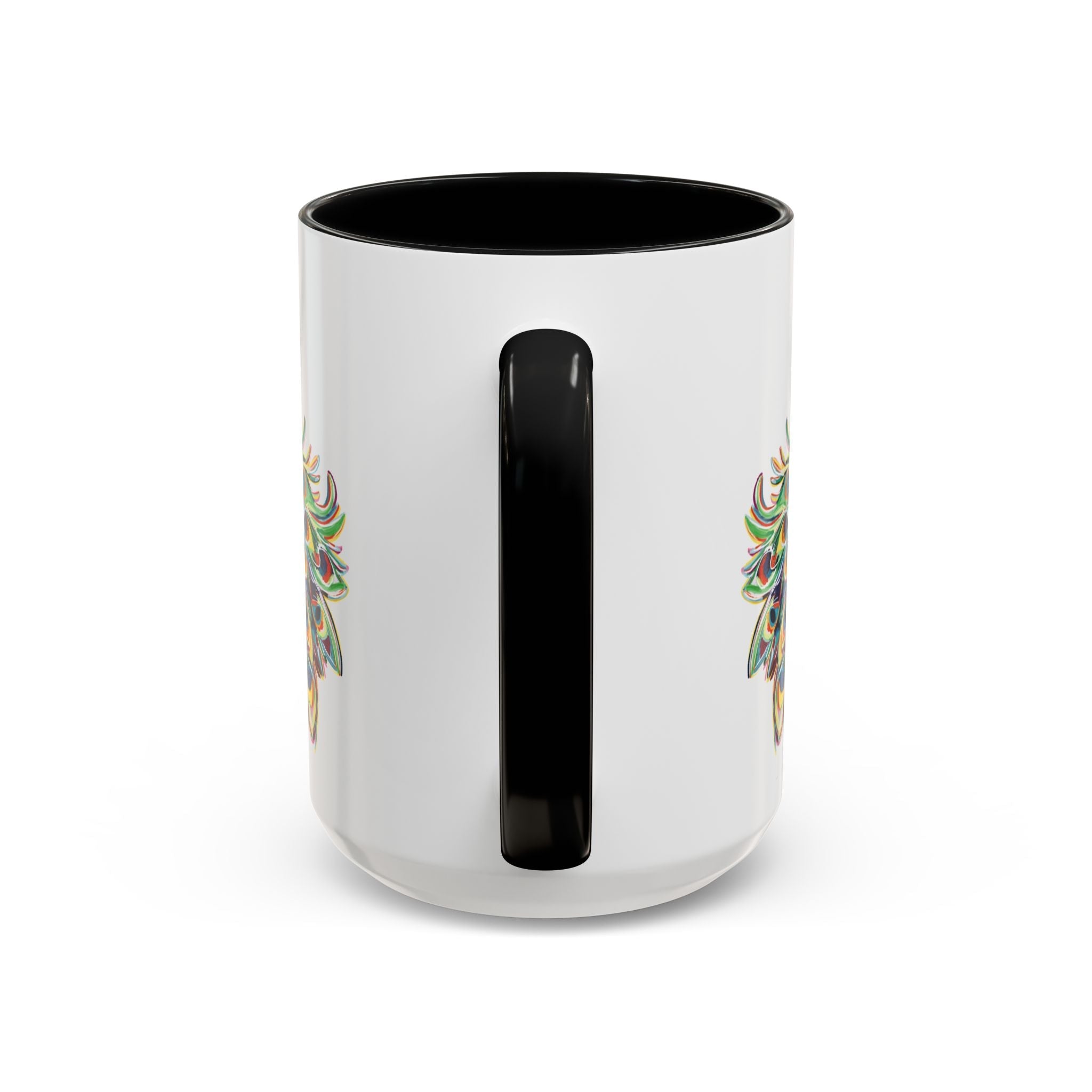 Colorful Peacock Two Tone Ceramic Coffee Mug - Blue Cava