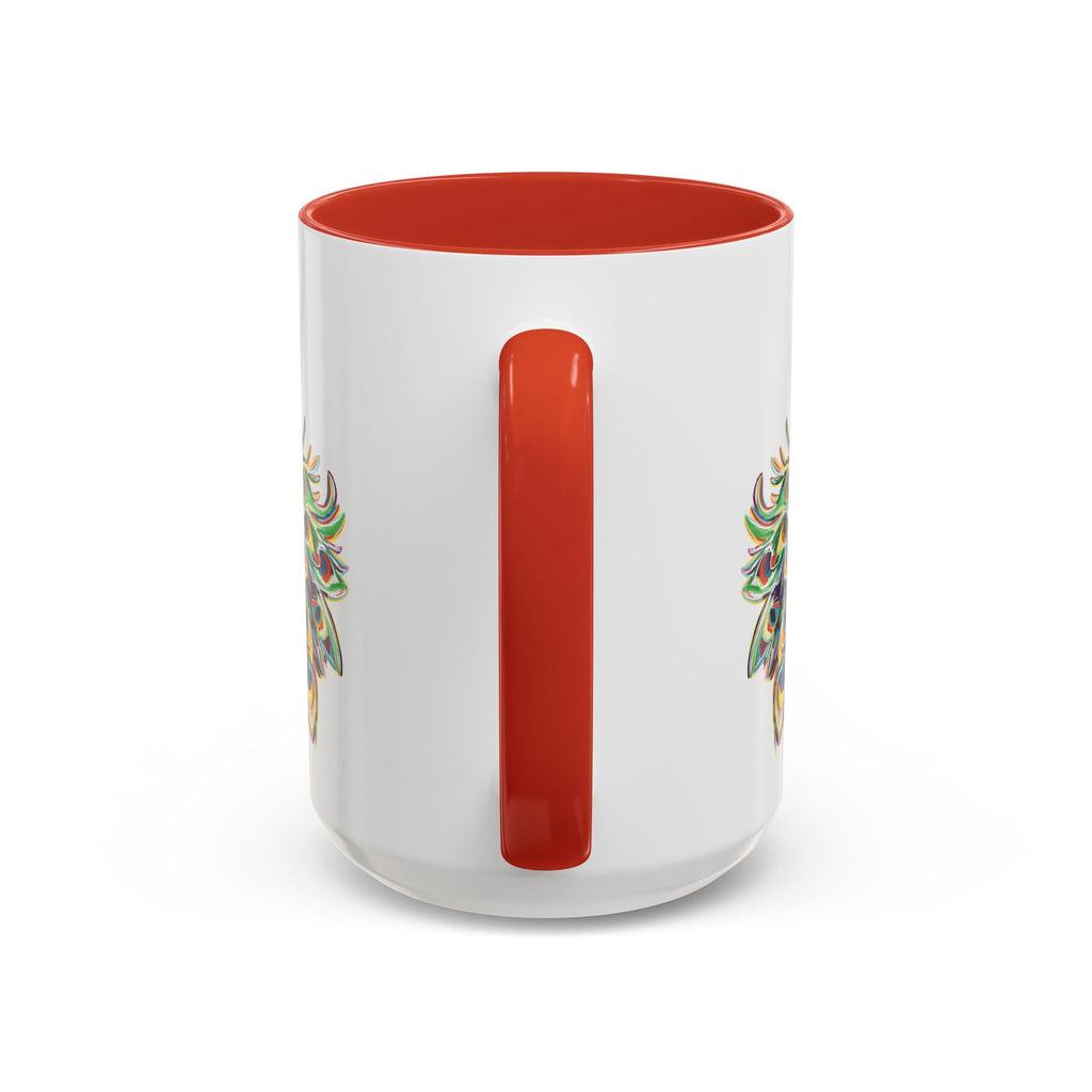 Colorful Peacock Two Tone Ceramic Coffee Mug - Blue Cava