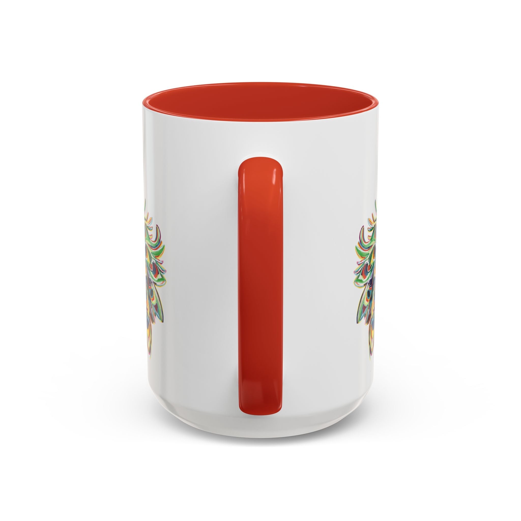 Colorful Peacock Two Tone Ceramic Coffee Mug - Blue Cava